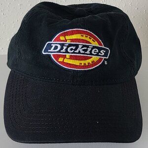 Dickies Logo Adult Black Washed Canvas Snapback Baseball Hat Cap